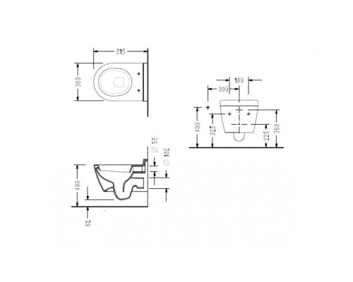 Унитаз биде Serel Smart SM25SLBM подвесной с сиденьем Микролифт