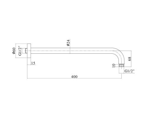 Кронштейн для верхнего душа Paffoni Lusso ZSOF034HG золото медовое