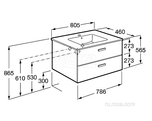 Тумба под раковину Roca Victoria Nord 80 ZRU9000031 венге