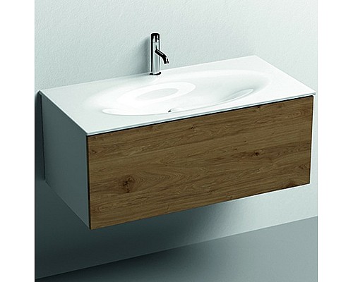 Тумба под раковину Kerasan Shape 101 9325K1 подвесная Дуб Белая