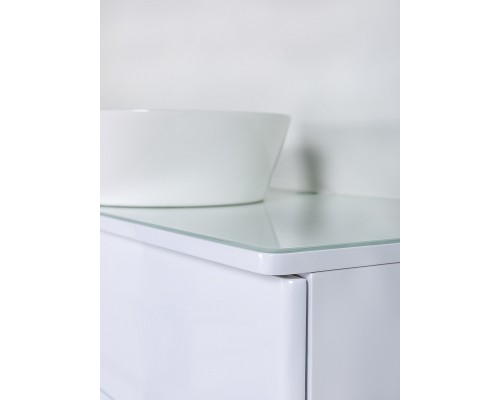 Тумба с раковиной Orange Otto 100 Ot-100TuGLASS+B08-360W подвесная Белый глянец