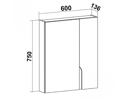 Зеркальный шкаф Runo Стокгольм 60 00-00001126 Белый
