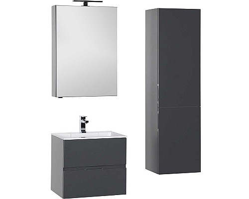 Тумба под раковину Aquanet Алвита 60 183991 подвесная Серый антрацит