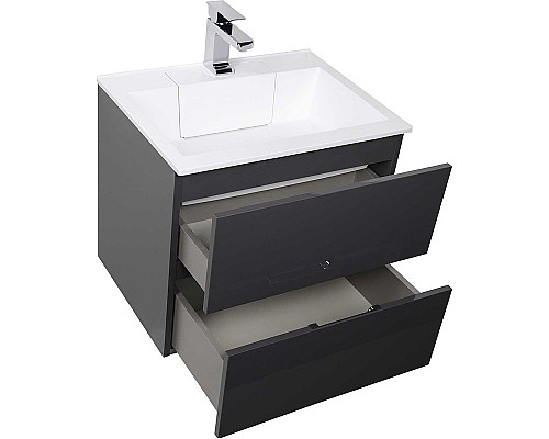 Тумба под раковину Aquanet Алвита 60 183991 подвесная Серый антрацит