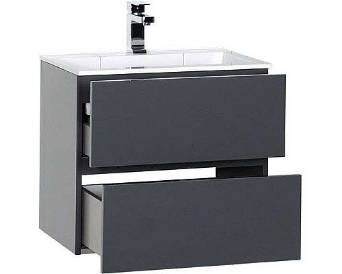 Тумба под раковину Aquanet Алвита 60 183991 подвесная Серый антрацит