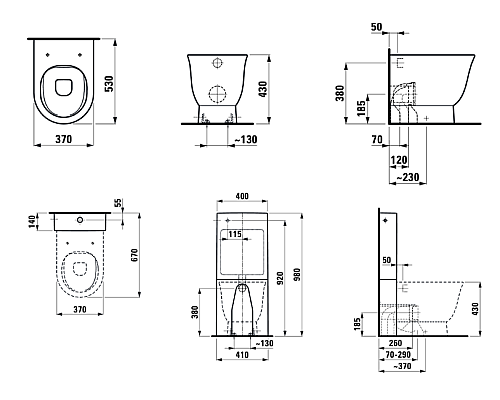 Унитаз Laufen The New Classic 8.2385.1.000.000.1 приставной без сиденья