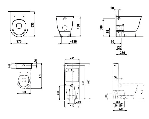 Унитаз Laufen The New Classic 8.2385.1.000.000.1 приставной без сиденья