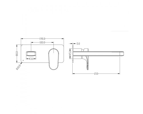 Смеситель для умывальника из стены Boheme Spectre хром