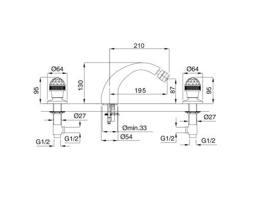 Смеситель для биде Migliore Axo 18475 Бронза