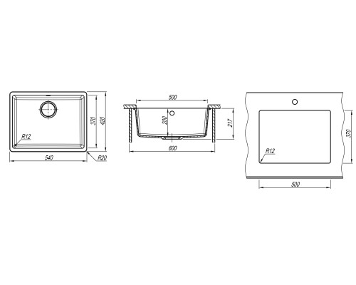 Кухонная мойка Florentina Вега-500 22.320.D0500.107 Песочная