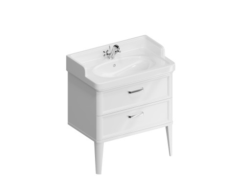 Тумба Kerama Marazzi POMPEI напольная с 2 ящиками 80, белая глянцевая