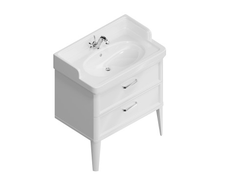 Тумба Kerama Marazzi POMPEI напольная с 2 ящиками 80, белая глянцевая