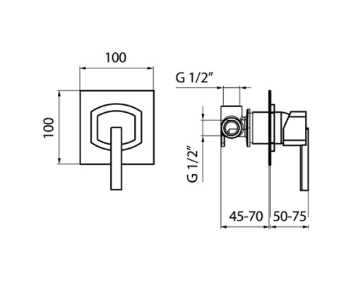 Смеситель для душа Webert Azeta AZ880101015
