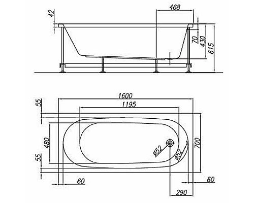 Акриловая ванна Kolpa San Tamia 160x70 531300 Акриловая ванна Kolpa San Tamia 160x70 531300