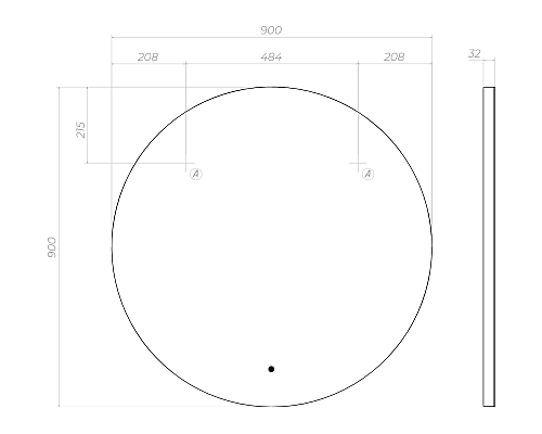 Зеркало Vigo Otti Classic 90 z.OTT.90.Classic с подсветкой с сенсорным выключателем