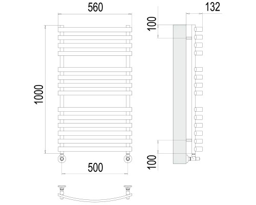 Полотенцесушитель Terminus Люкс Капри П14 500х1000