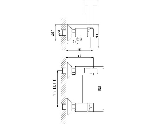 Гигиенический душ со смесителем Haiba HB5520 Хром