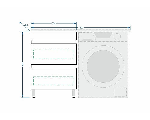 Тумба под раковину Stella Polar Мадлен 120 SP-00000406 напольная