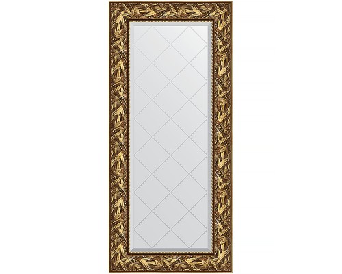 Зеркало Evoform Exclusive-G 128х59 BY 4070 с гравировкой в багетной раме - Византия золото 99 мм