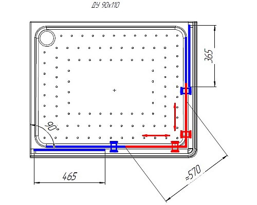 Душевой уголок Radomir 110x90 1-09-1-0-0-1220 профиль Белый стекло прозрачное