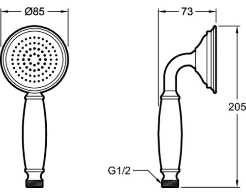 Ручной душ Jacob Delafon Louise E24366-CP Хром