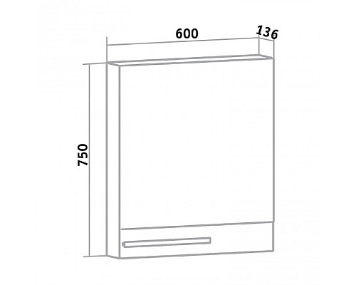 Зеркальный шкаф Runo Вудлайн 60 00-00001006 правый