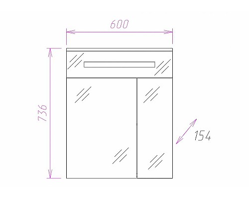 Зеркальный шкаф Onika Сигма 60.01 206034 с подсветкой Белый