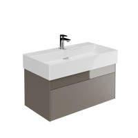 Тумба под раковину Kerama Marazzi LOGICA подвесная 2 ящика 90 см, песчаный