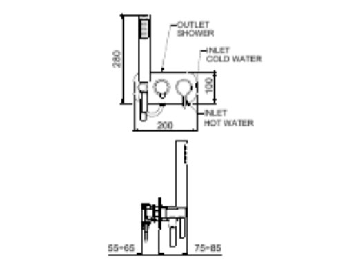 Смеситель для душа Webert Coral CO860512560, черный