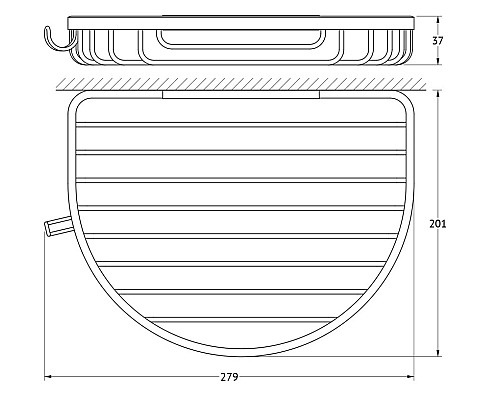 Полочка-решетка с крючком (хром) FBS RYN 010 26 см