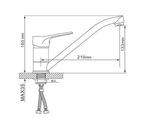 Смеситель для кухни Gappo G36 G4936 Хром
