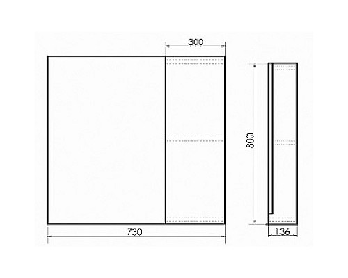 Зеркало со шкафом Comforty Кельн 75 00004149061 Дуб темный