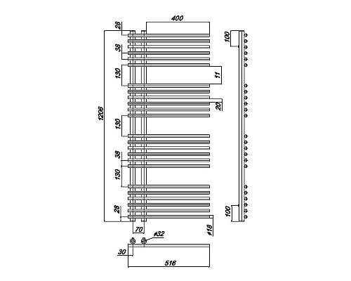 Полотенцесушитель Водяной Ravak Style 50x120 X04000083673