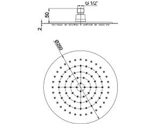 Верхний душ Paini 50CR759UP25E Хром