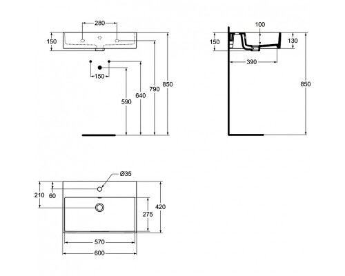 Раковина Ideal Standard Strada 60 K077801 Euro White