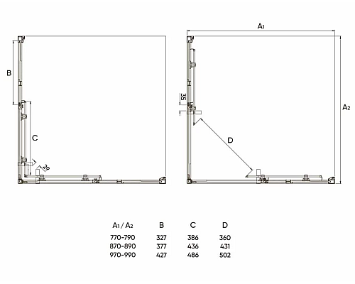 Душевой уголок Veconi Rovigo RV-47 100x100 RV47-100-01-C4 профиль Хром стекло прозрачное