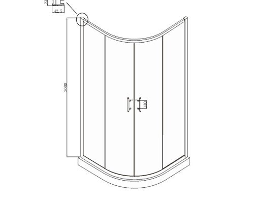 Душевой уголок Ambassador Kingston 100х100 профиль Хром стекло прозрачное