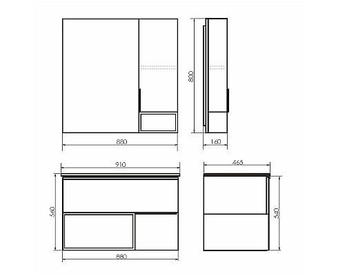 Зеркальный шкаф Comforty Франкфурт 90 00-00006504 Бетон светлый