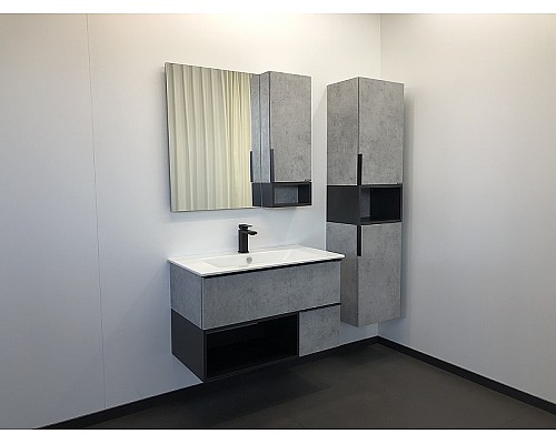 Зеркальный шкаф Comforty Франкфурт 90 00-00006504 Бетон светлый