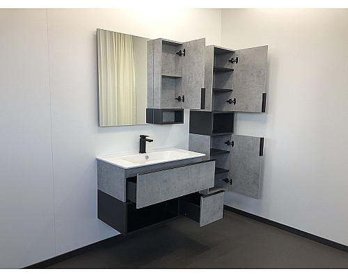 Зеркальный шкаф Comforty Франкфурт 90 00-00006504 Бетон светлый