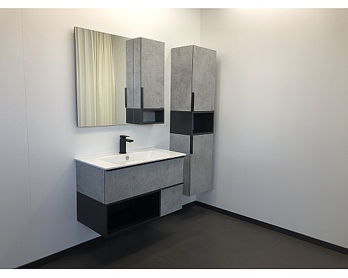 Зеркальный шкаф Comforty Франкфурт 90 00-00006504 Бетон светлый