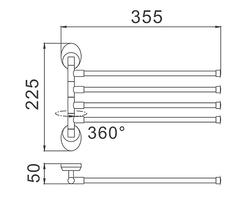 Полотенцедержатель Haiba HB1614 поворотный Хром