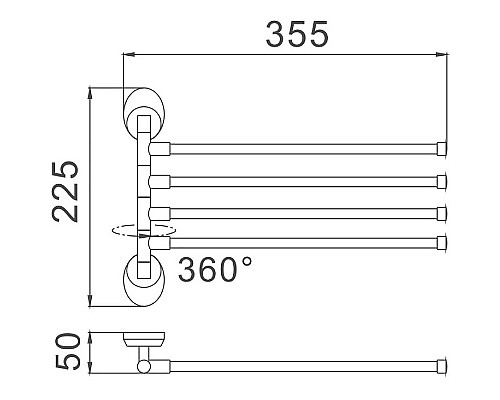 Полотенцедержатель Haiba HB1614 поворотный Хром