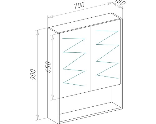 Зеркальный шкаф Bellezza Ницца 70 4611011030014 Белый