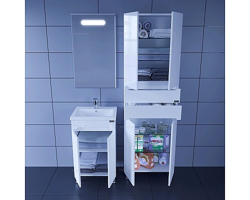 Тумба под раковину СанТа Лондон 50 2 двери Белая