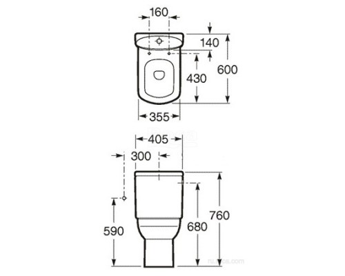 Бачок Roca Dama Senso Compacto 34151B000