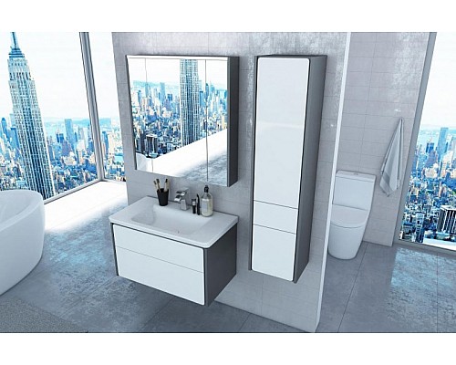 Шкаф пенал Roca Ronda 32 ZRU9302967 R подвесной Белый глянец Антрацит