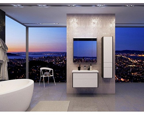 Шкаф пенал Roca Ronda 32 ZRU9302967 R подвесной Белый глянец Антрацит