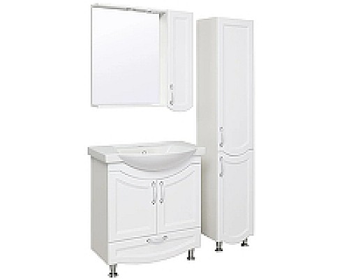 Зеркало со шкафом Runo Неаполь 75 R 00-00001031 с подсветкой Белое