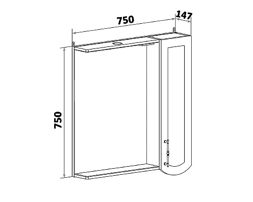 Зеркало со шкафом Runo Неаполь 75 R 00-00001031 с подсветкой Белое